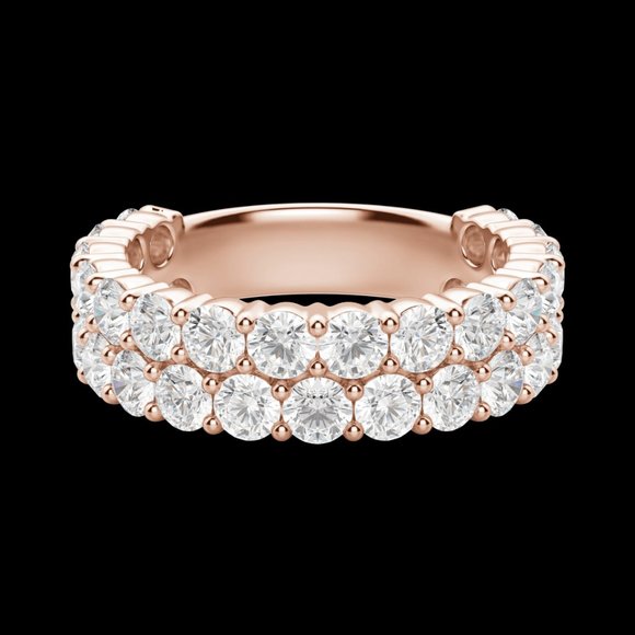 Round Cut Pavé Semi-Eternity Band (1 1/4 Tcw), Lab Grown Diamonds - Picture 9 of 9